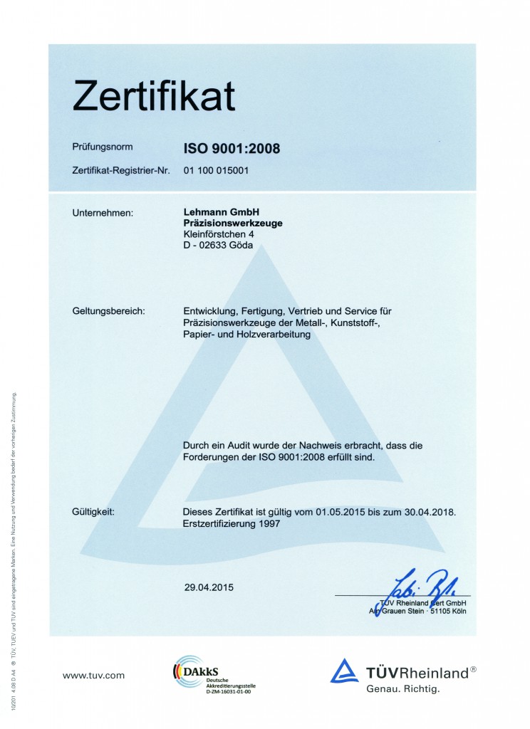 Zertifikat deutsch 2015 - 2018